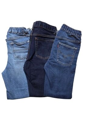 Bundle Of Boys Denim Jeans Straight And Skinny Size 12 Dark Wash